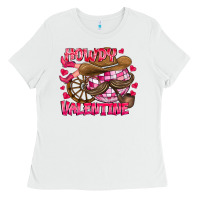 White Howdy Valentine Ladies Tee - CowhideDigitalArt