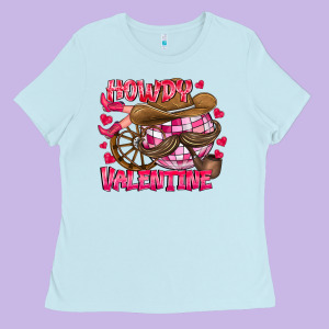 Howdy Valentine Ladies Tee Designed By Cowhidedigitalart