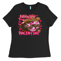 Black Howdy Valentine Ladies Tee - CowhideDigitalArt