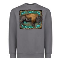 Storm bison with gemstone background Heavyweight Sweatshirt - RanaPortraitStore