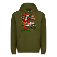Army Green louisiana christmas with santa Premium Hoodie - BarkalooDesign