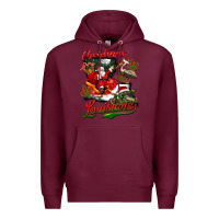 Burgundy louisiana christmas with santa Premium Hoodie - BarkalooDesign