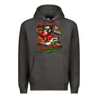Charcoal Heather louisiana christmas with santa Premium Hoodie - BarkalooDesign