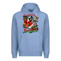 Colony Blue louisiana christmas with santa Premium Hoodie - BarkalooDesign
