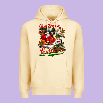 Louisiana Christmas With Santa Premium Hoodie Designed By Barkaloodesign