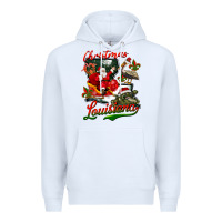 White louisiana christmas with santa Premium Hoodie - BarkalooDesign
