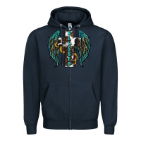 Navy western wings cross blessed Zipper Hoodie - RanaPortraitStore