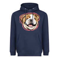 Navy bulldog pink glitter Heavyweight Hoodie - Jasminsmagicworld