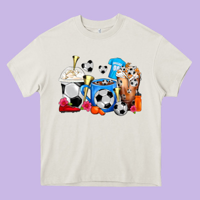 Soccer Coffee Cups Heavy Core Tee Designed By Fadigitalartstudio