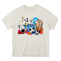 Cream Soccer Coffee Cups Heavy Core Tee - FaDigitalArtStudio
