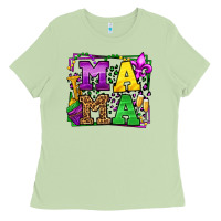 Matcha Mardi Gras leopard frame mama Mother's Day Ladies Tee - LillyAllenDesigns