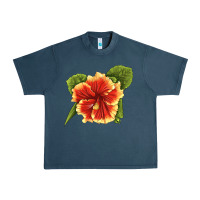 Midnight Navy Hawaiian Hibiscus Flower Illustrations Urban Heavy Tee - LillyAllenDesigns