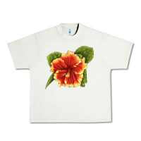 Pistachio Hawaiian Hibiscus Flower Illustrations Urban Heavy Tee - LillyAllenDesigns