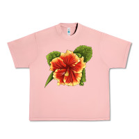 Salmon Hawaiian Hibiscus Flower Illustrations Urban Heavy Tee - LillyAllenDesigns