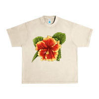 Sandshell Hawaiian Hibiscus Flower Illustrations Urban Heavy Tee - LillyAllenDesigns