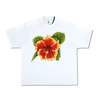 White Hawaiian Hibiscus Flower Illustrations Urban Heavy Tee - LillyAllenDesigns