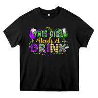 Black This girl needs a drink Heavy Core Tee - FaDigitalArtStudio