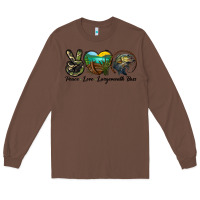 Chestnut peace love largemouth bass Long Sleeve Tee - LillyAllenDesigns