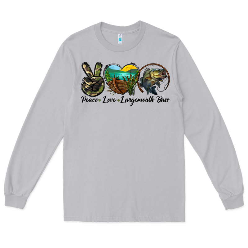 Peace Love Largemouth Bass Long Sleeve Tee by LillyAllenDesigns | Teevron