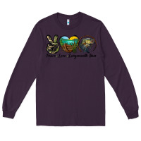 Plum peace love largemouth bass Long Sleeve Tee - LillyAllenDesigns