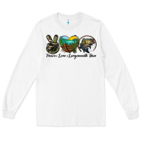 White peace love largemouth bass Long Sleeve Tee - LillyAllenDesigns