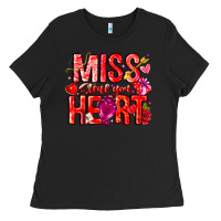 Black Mis Steal Your Heart Ladies Tee - CowhideDigitalArt