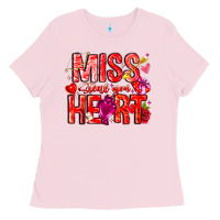 Bubblegum Pink Mis Steal Your Heart Ladies Tee - CowhideDigitalArt