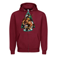 Burgundy bucking bronco arrowhead Zipper Hoodie - Jasminsmagicworld