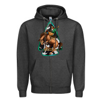Charcoal Heather bucking bronco arrowhead Zipper Hoodie - Jasminsmagicworld