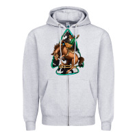 Heather Grey bucking bronco arrowhead Zipper Hoodie - Jasminsmagicworld