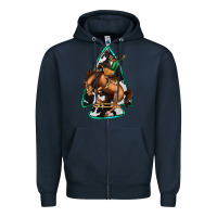Navy bucking bronco arrowhead Zipper Hoodie - Jasminsmagicworld