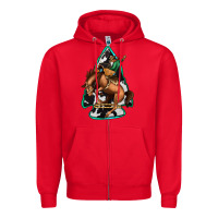 Red bucking bronco arrowhead Zipper Hoodie - Jasminsmagicworld