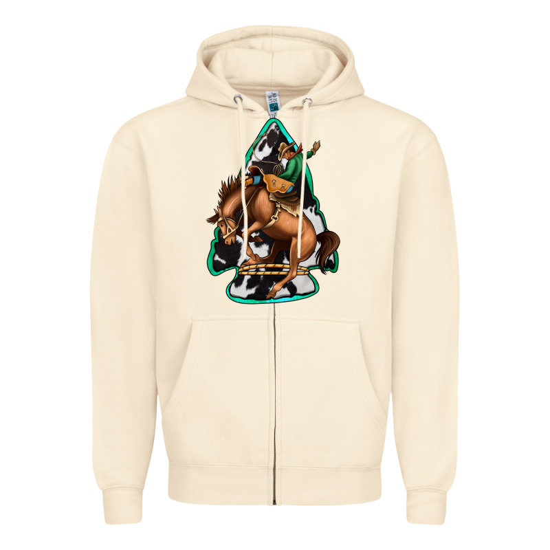 Bucking Bronco Arrowhead Zipper Hoodie by Jasminsmagicworld | Teevron