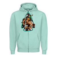 Seafoam bucking bronco arrowhead Zipper Hoodie - Jasminsmagicworld
