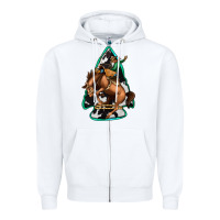 White bucking bronco arrowhead Zipper Hoodie - Jasminsmagicworld