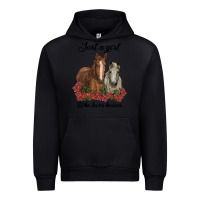 Black just a girl who loves horses no background Urban Hoodie - RanaPortraitStore