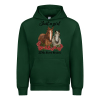 Forest Green just a girl who loves horses no background Urban Hoodie - RanaPortraitStore