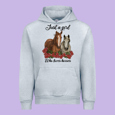 Just A Girl Who Loves Horses No Background Urban Hoodie Designed By Ranaportraitstore