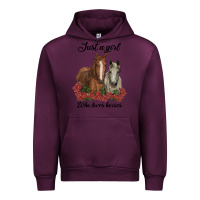 Mauve Wine just a girl who loves horses no background Urban Hoodie - RanaPortraitStore