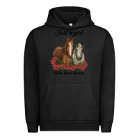 Pigment Black just a girl who loves horses no background Urban Hoodie - RanaPortraitStore