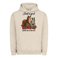 Pigment French Oak just a girl who loves horses no background Urban Hoodie - RanaPortraitStore