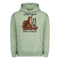 Pigment Oil Green just a girl who loves horses no background Urban Hoodie - RanaPortraitStore