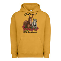 Pigment Peanut Butter just a girl who loves horses no background Urban Hoodie - RanaPortraitStore