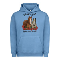 Pigment Pebble Blue just a girl who loves horses no background Urban Hoodie - RanaPortraitStore