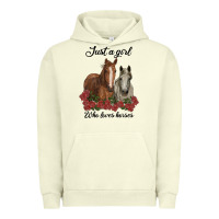 Pigment Pistachio just a girl who loves horses no background Urban Hoodie - RanaPortraitStore