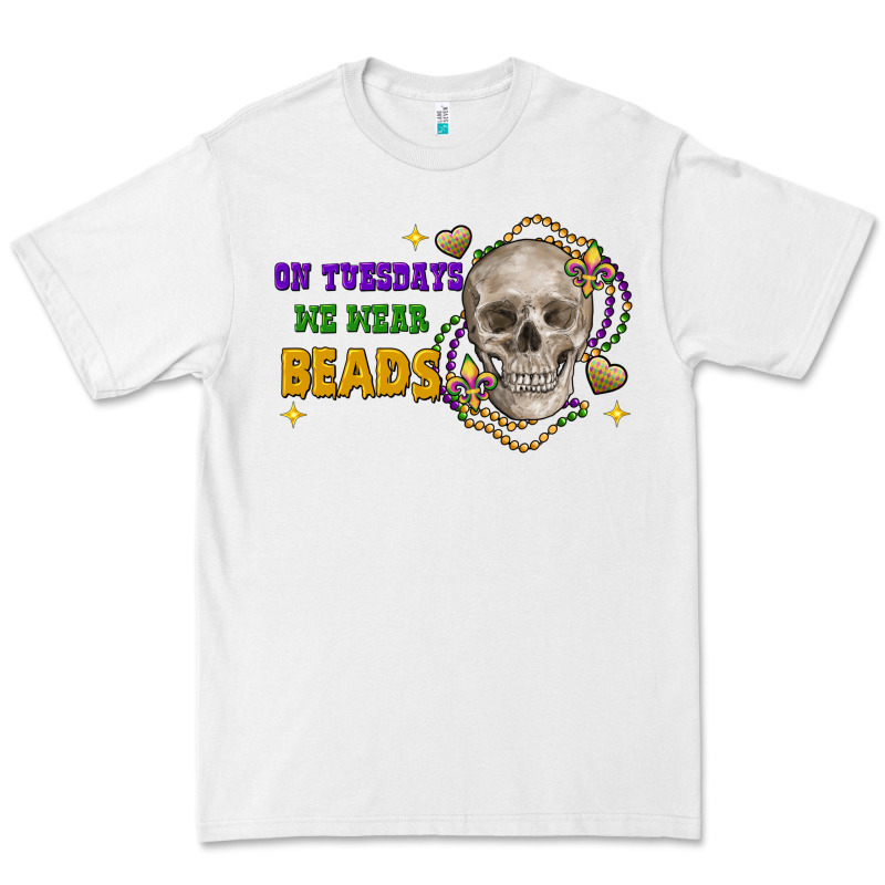 On Tuesdays We Wear Beads Skull Premium Tee by FaDigitalArtStudio | Teevron