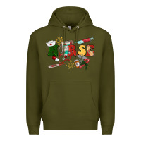 Army Green Christmas nurse Premium Hoodie - BarkalooDesign