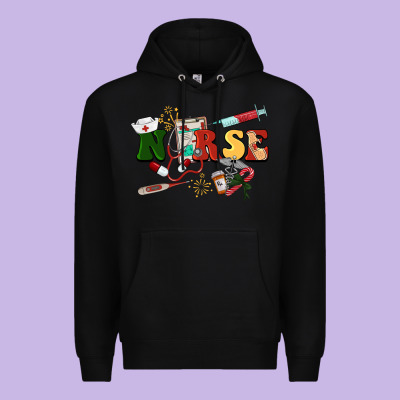 Christmas Nurse Premium Hoodie Designed By Barkaloodesign