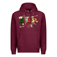 Burgundy Christmas nurse Premium Hoodie - BarkalooDesign