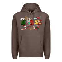 Coffee Christmas nurse Premium Hoodie - BarkalooDesign